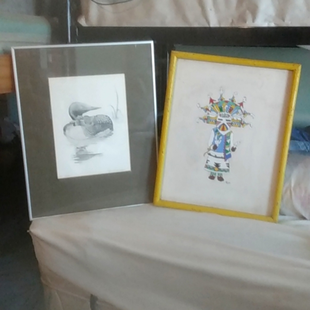 Pair of katchina painting's.